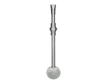 Bombilla Bortonaggio bec plat 19 cm en acier inoxydable avec filtre rond perforé