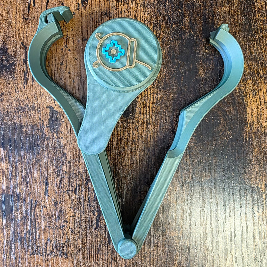 Bec verseur Gaucho pour paquet de yerba 1 kg, ferme, vert El Gaucho avec chakana turquoise