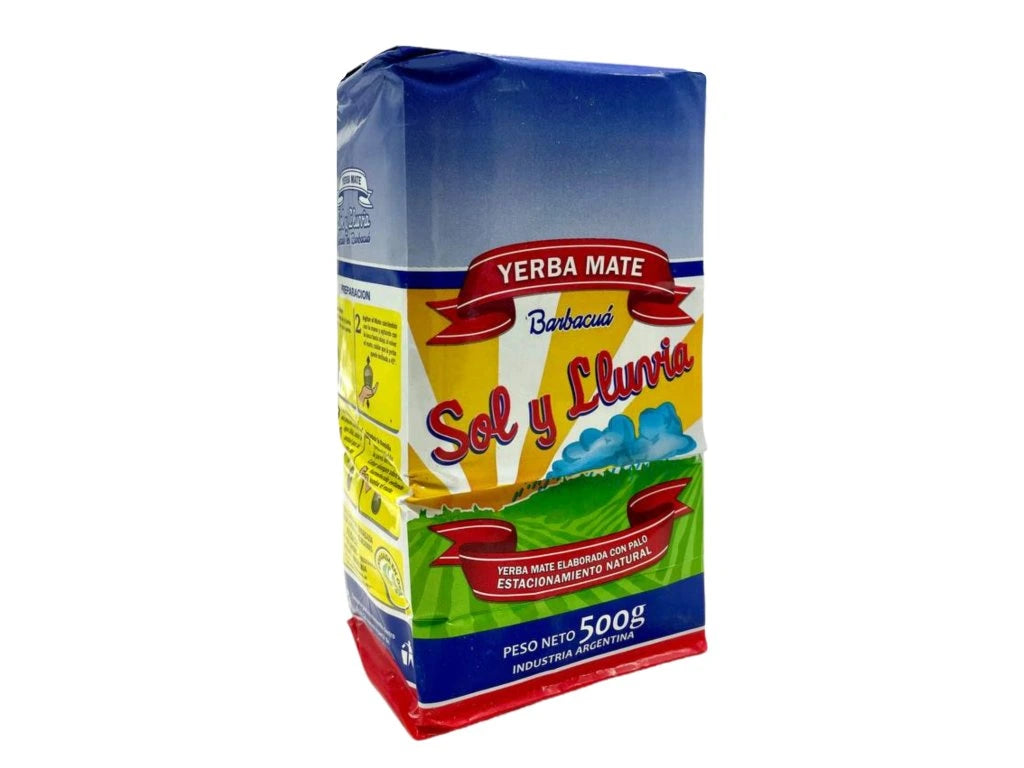 Paquet de yerba maté Sol y Lluvia 500g — production artisanale de Misiones, Argentine, séchage Barbacuá traditionnel