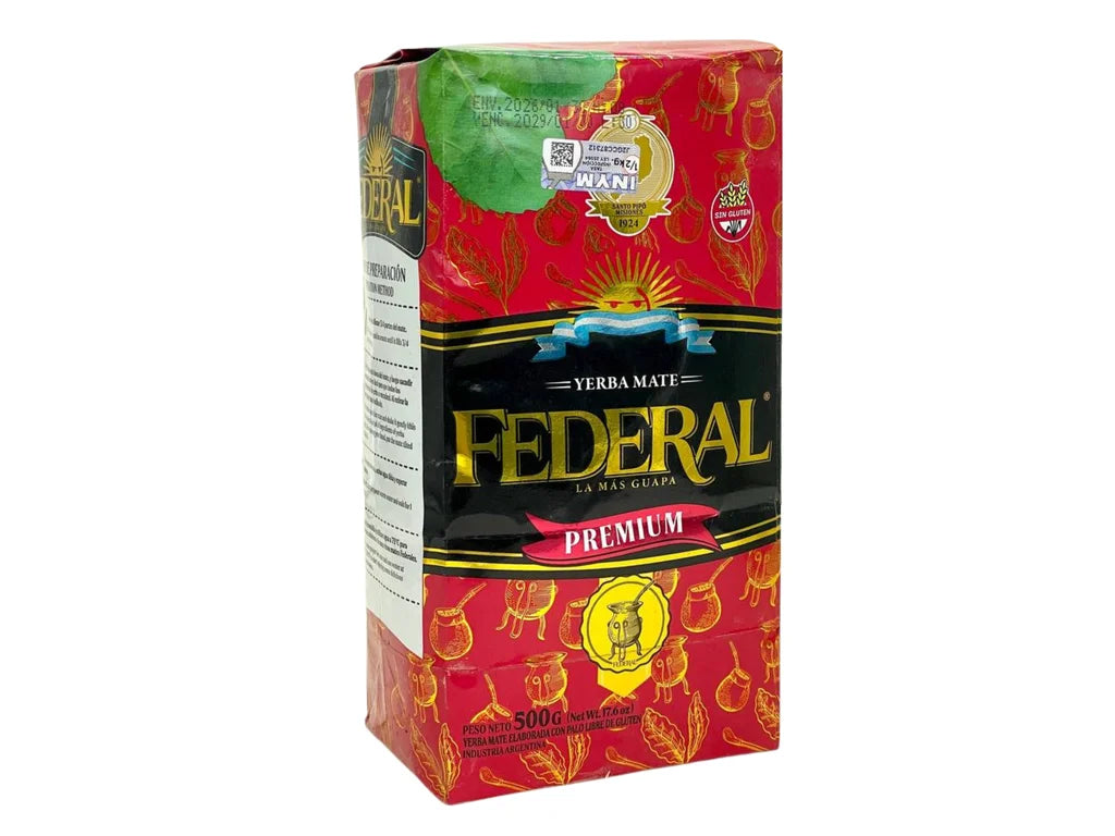 Federal Premium 500g — yerba maté argentine primée, paquet rouge et or