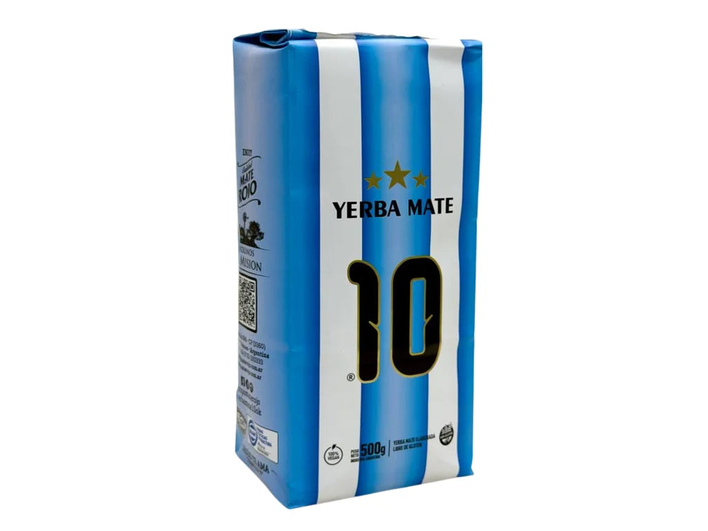 Yerba Maté 10 Argentina Blue 500g — paquet bleu et blanc aux couleurs argentines
