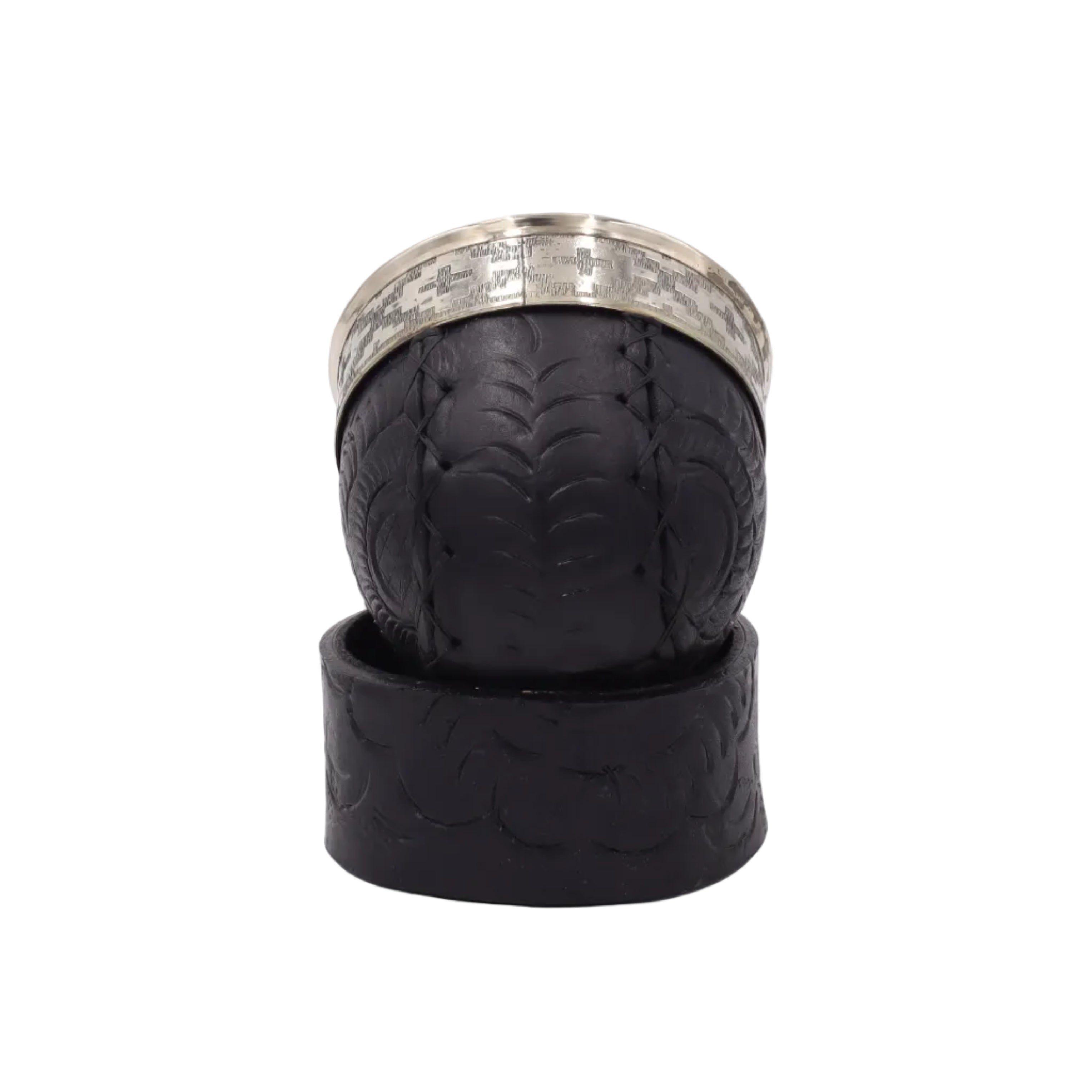 Vue du dessous : Fond en cuir noir avec coutures artisanales renforcées pour une stabilité robuste.