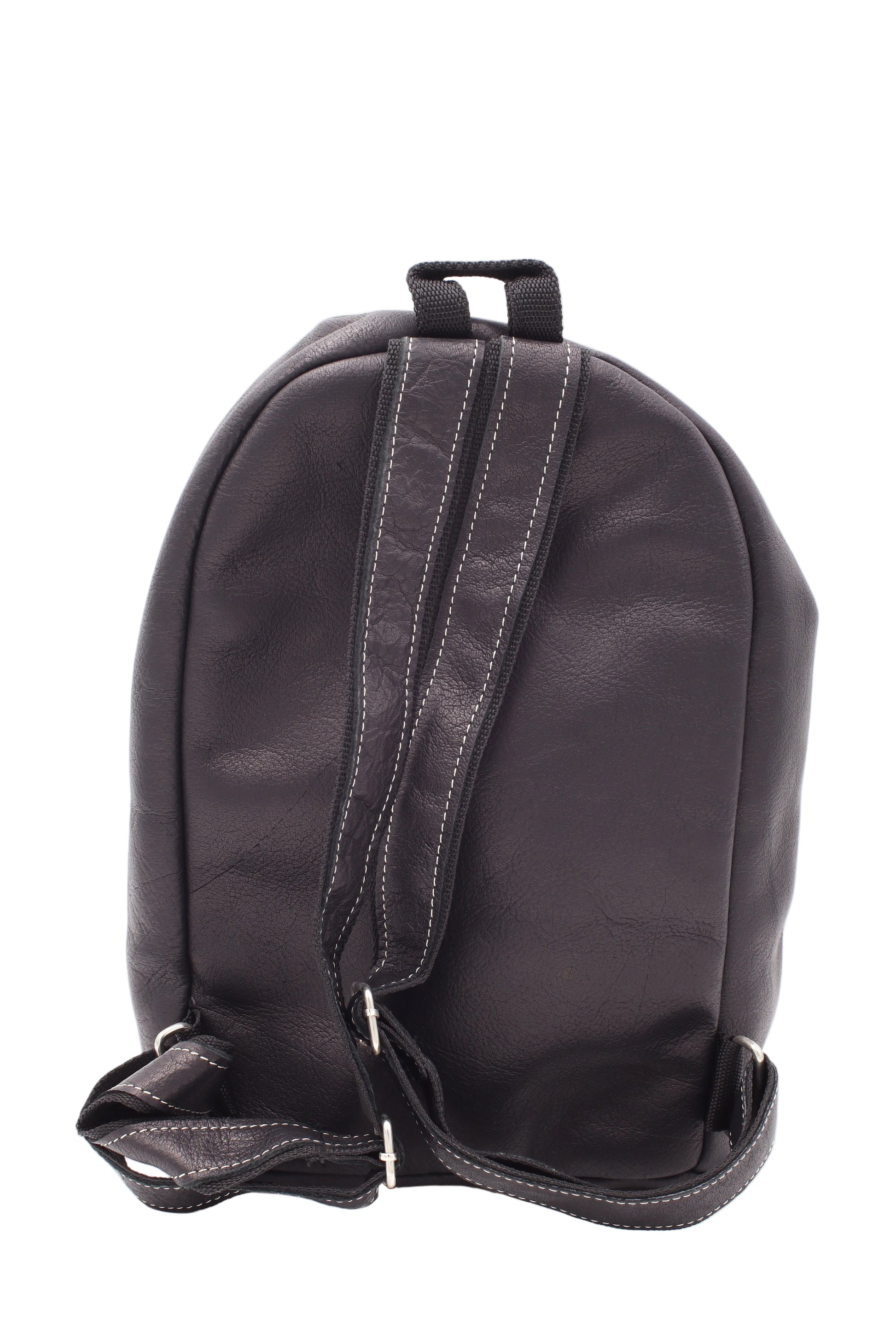 Sac à dos matero GAUCHA en cuir de buffle noir - Vue de dos