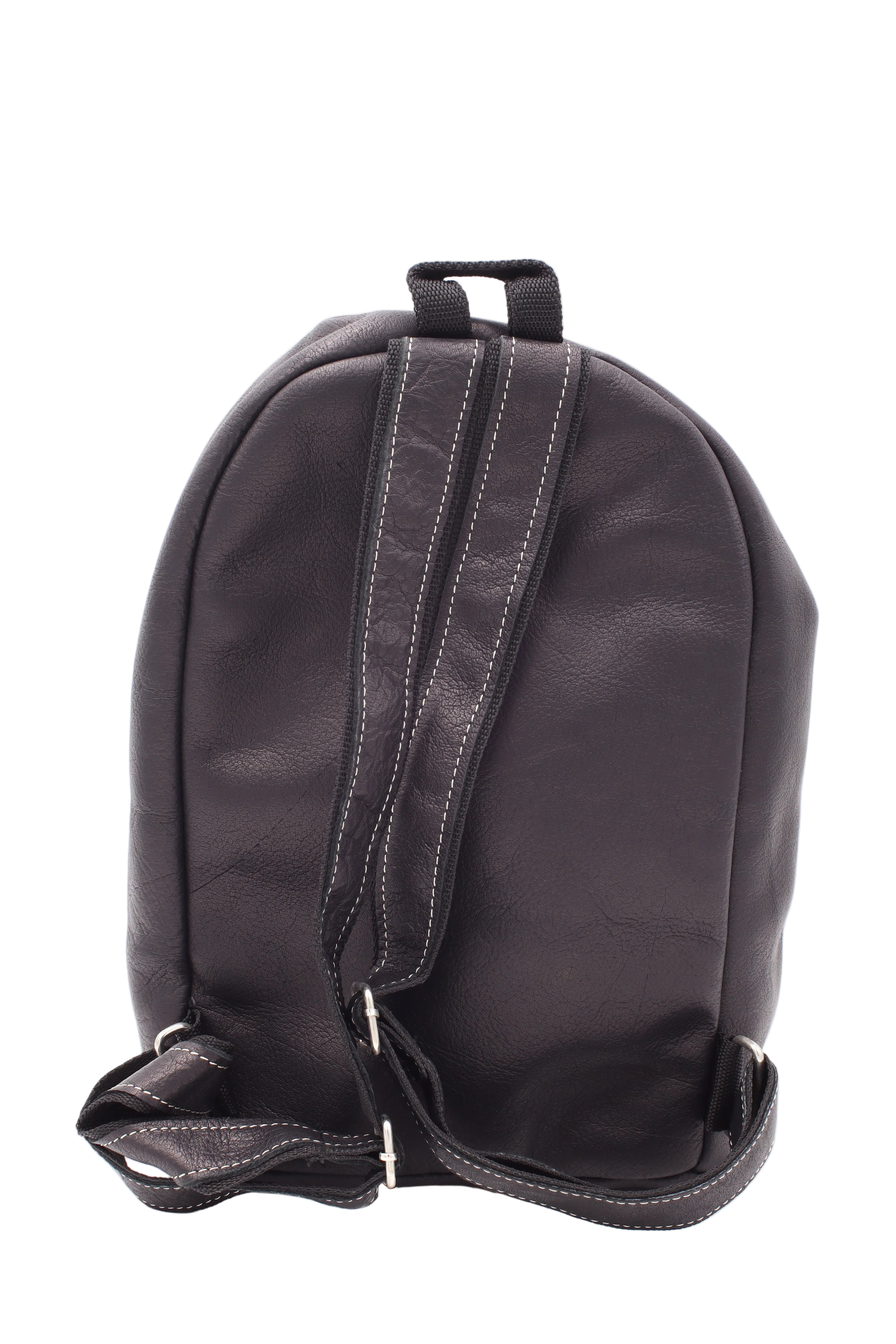 Sac à dos matero GAUCHA en cuir de buffle noir - Vue de dos