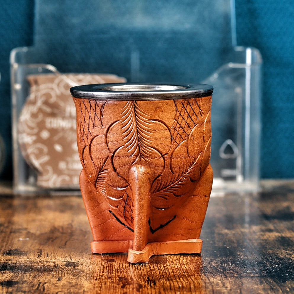 camionero couleur camel cuir travaillée