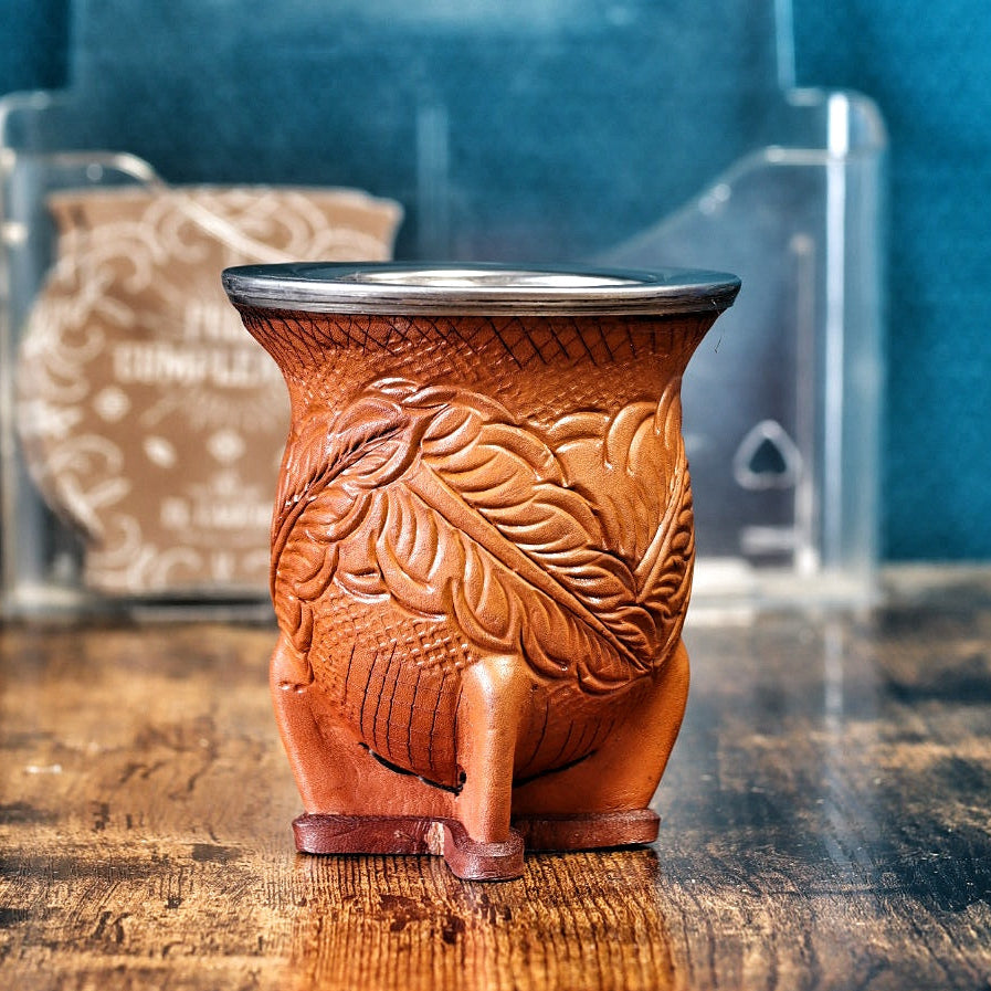 camionero couleur camel cuir travaillée