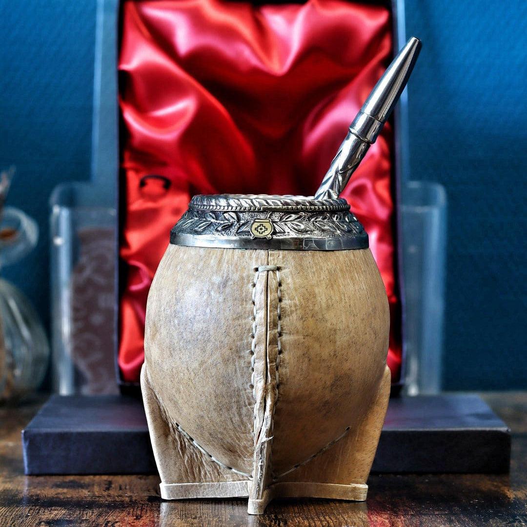 Mate torpedo impérial édition France cuir brut avec bombillón coffret satin rouge exemplaire 3
