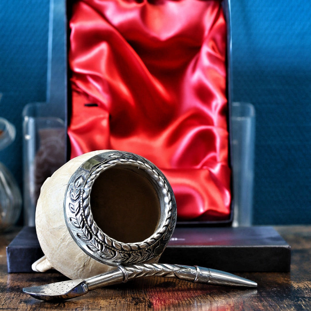 Virole alpaca lauriers couronne bronze mate torpedo cuir brut couché avec bombillón exemplaire 4
