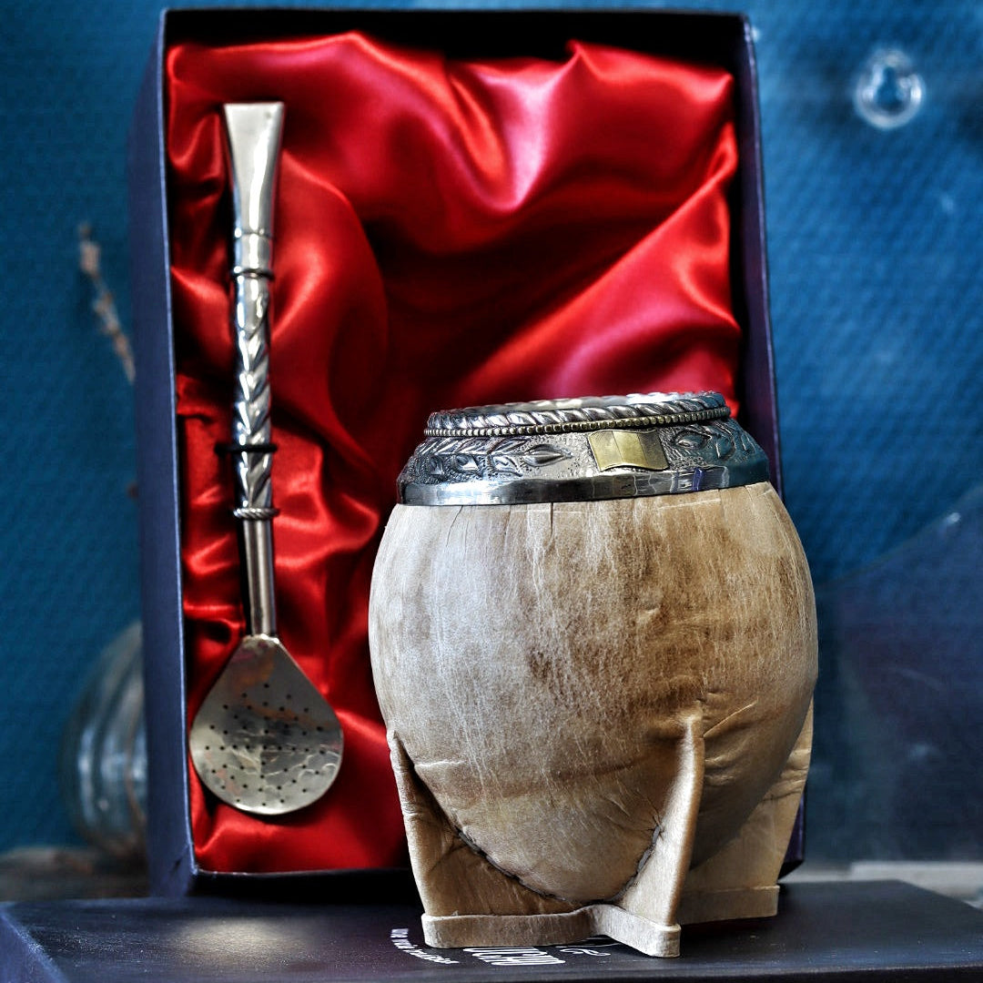 Mate torpedo impérial cuir brut édition France avec bombilla coffret ouvert exemplaire 5

