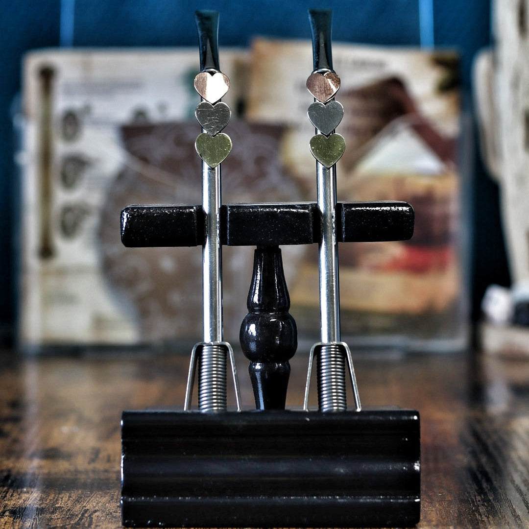 Posa bombilla avec deux bombillas Trois Cœurs alpaca bronze cuivre — édition artisanale El Gaucho