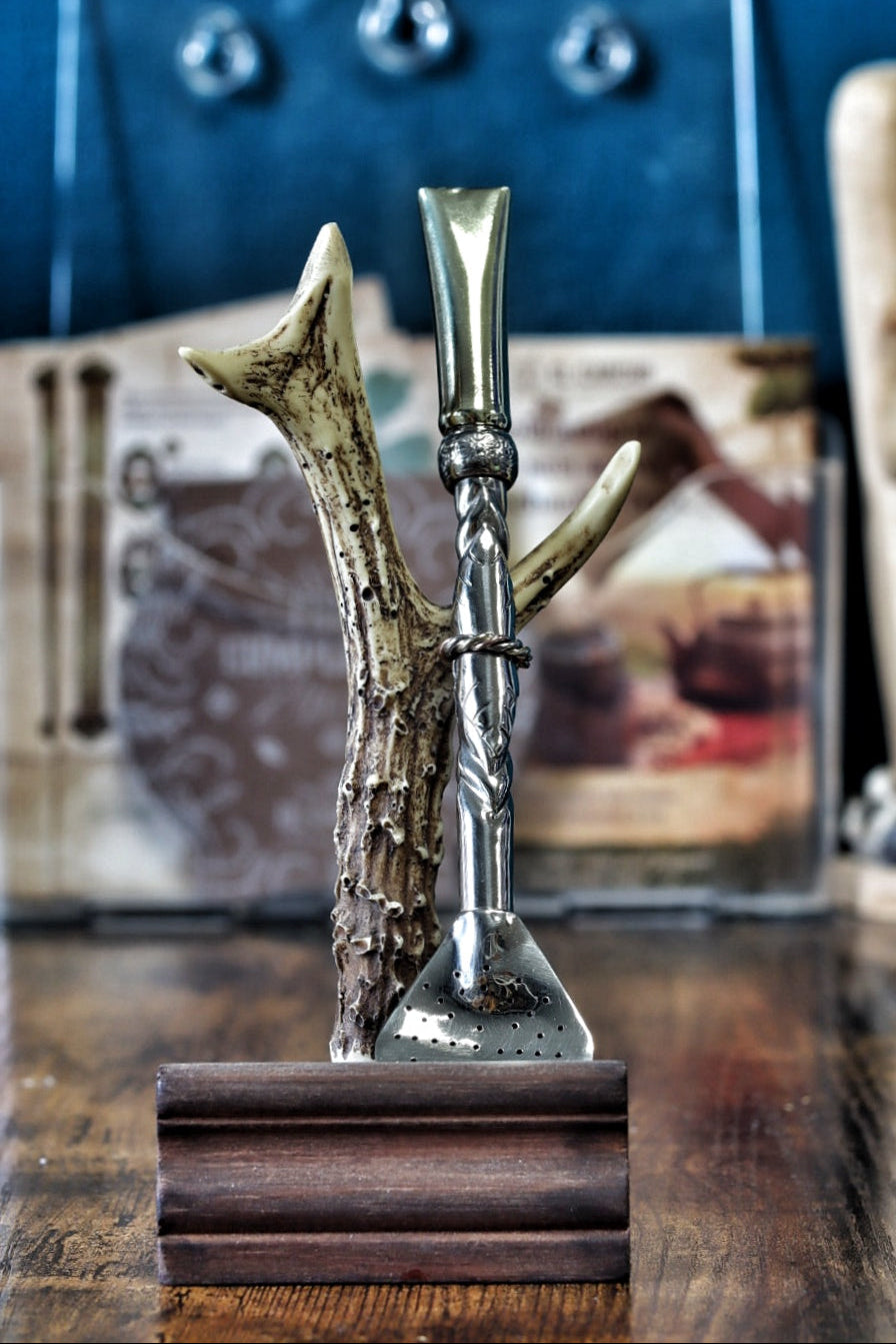 Bombillón Tri-Métal Floral — Pico Bronze, Alpaca & Cuivre (18 cm)