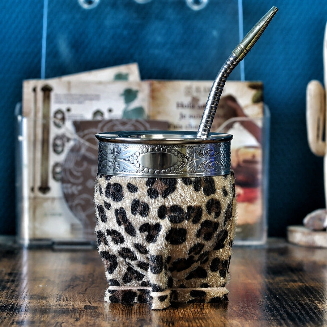 Mate Impérial Animal Print — Virole Ciselée Motifs Abstraits Large