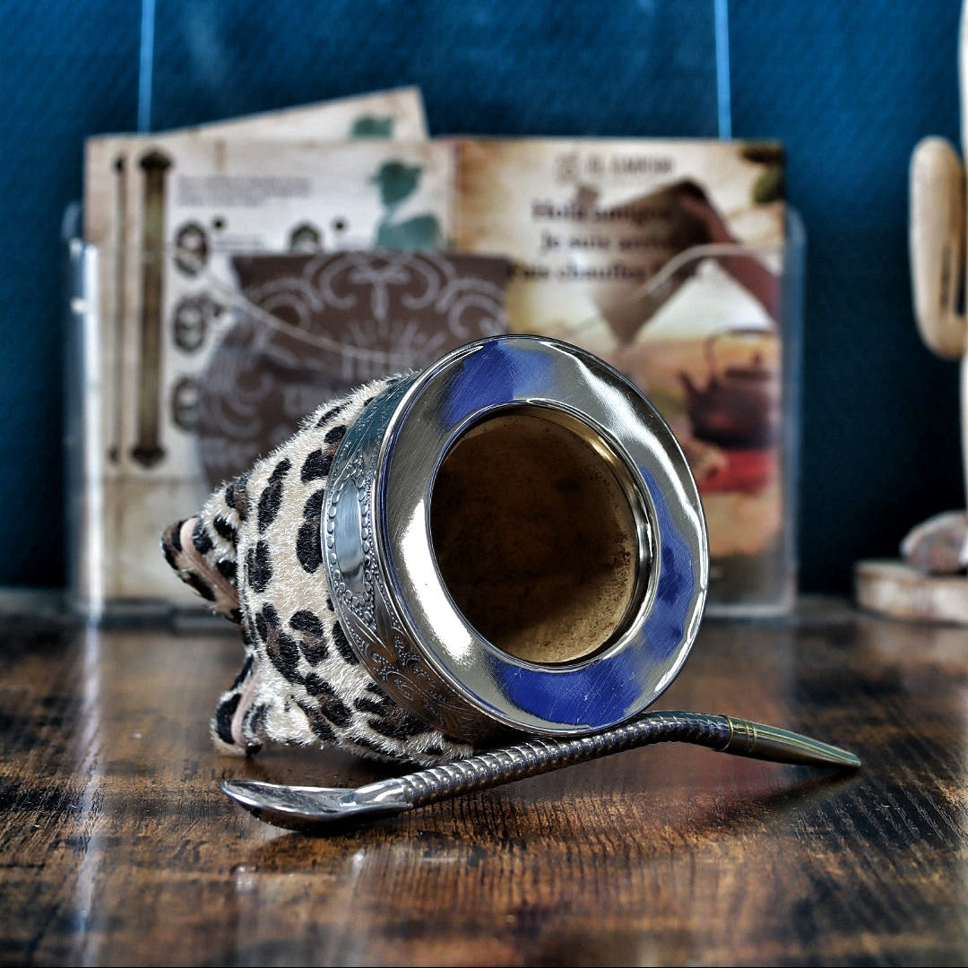 Mate Impérial Animal Print — Virole Ciselée Motifs Abstraits Large