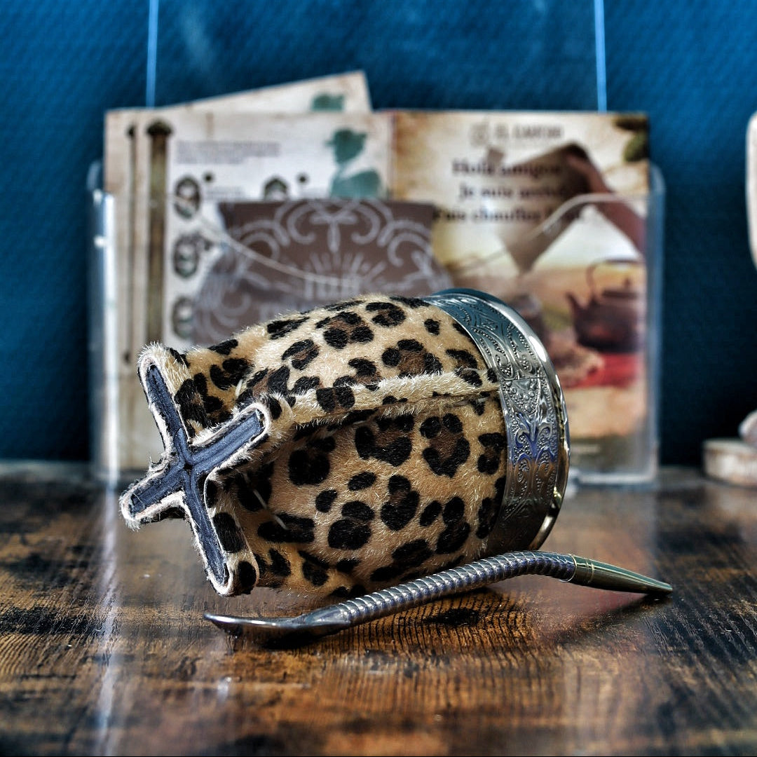 Mate Impérial Animal Print — Virole Ciselée Motifs Abstraits Large