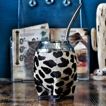 Mate Torpedo Animal Print Léopard 250 ml debout avec bombilla en acier inoxydable