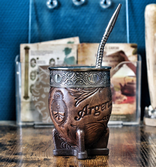 Maté Impérial Argentina Baroque N°3 — Écusson National (Pièce Unique)