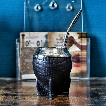 Maté Torpedo Premium Croco Noir N°3 — cuir effet crocodile