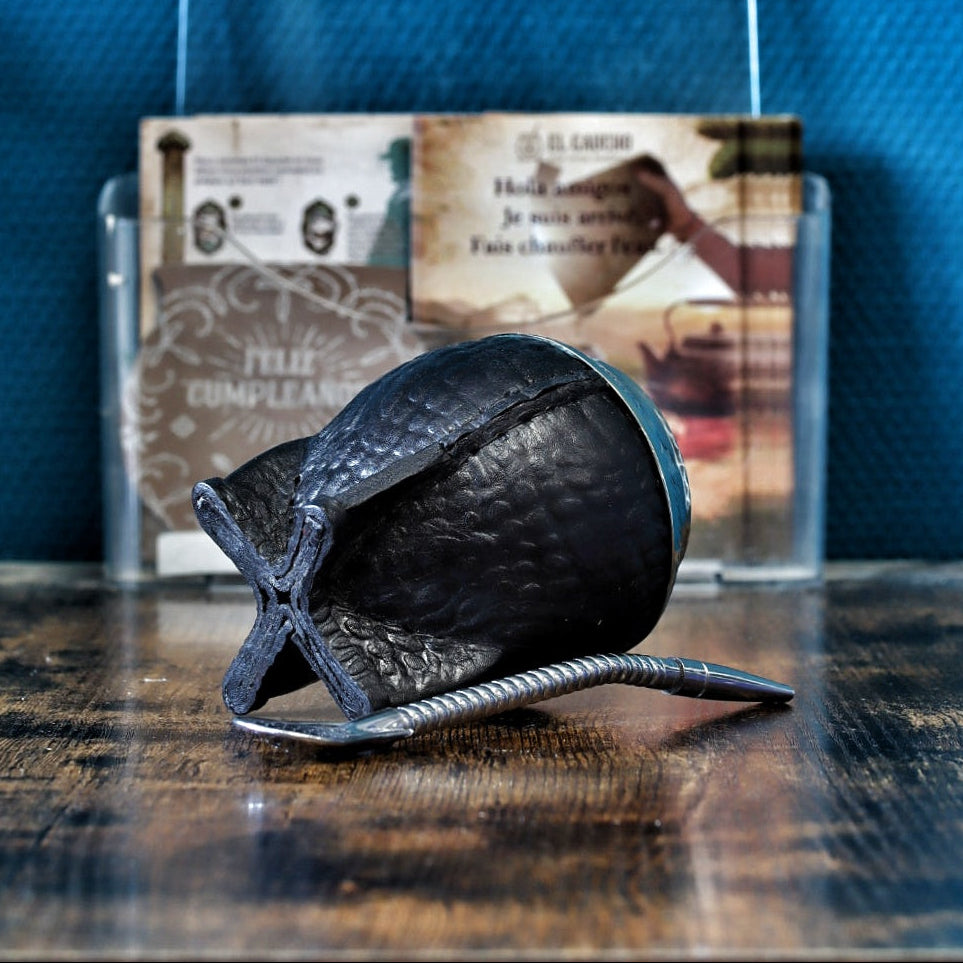 Maté Torpedo Premium Croco Noir N°3 — cuir effet crocodile — vue de profil