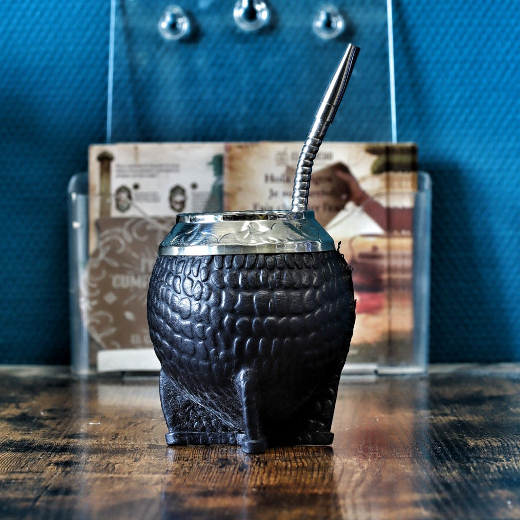 Maté Torpedo Premium Croco Noir N°1 — cuir effet crocodile