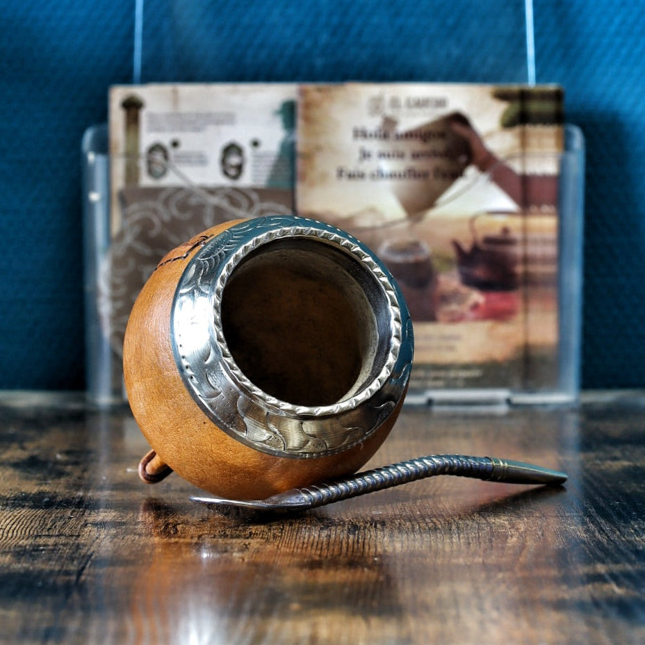 Maté Torpedo Classique Camel — Couture Uruguayenne, Pièce Unique N°2 — vue de face