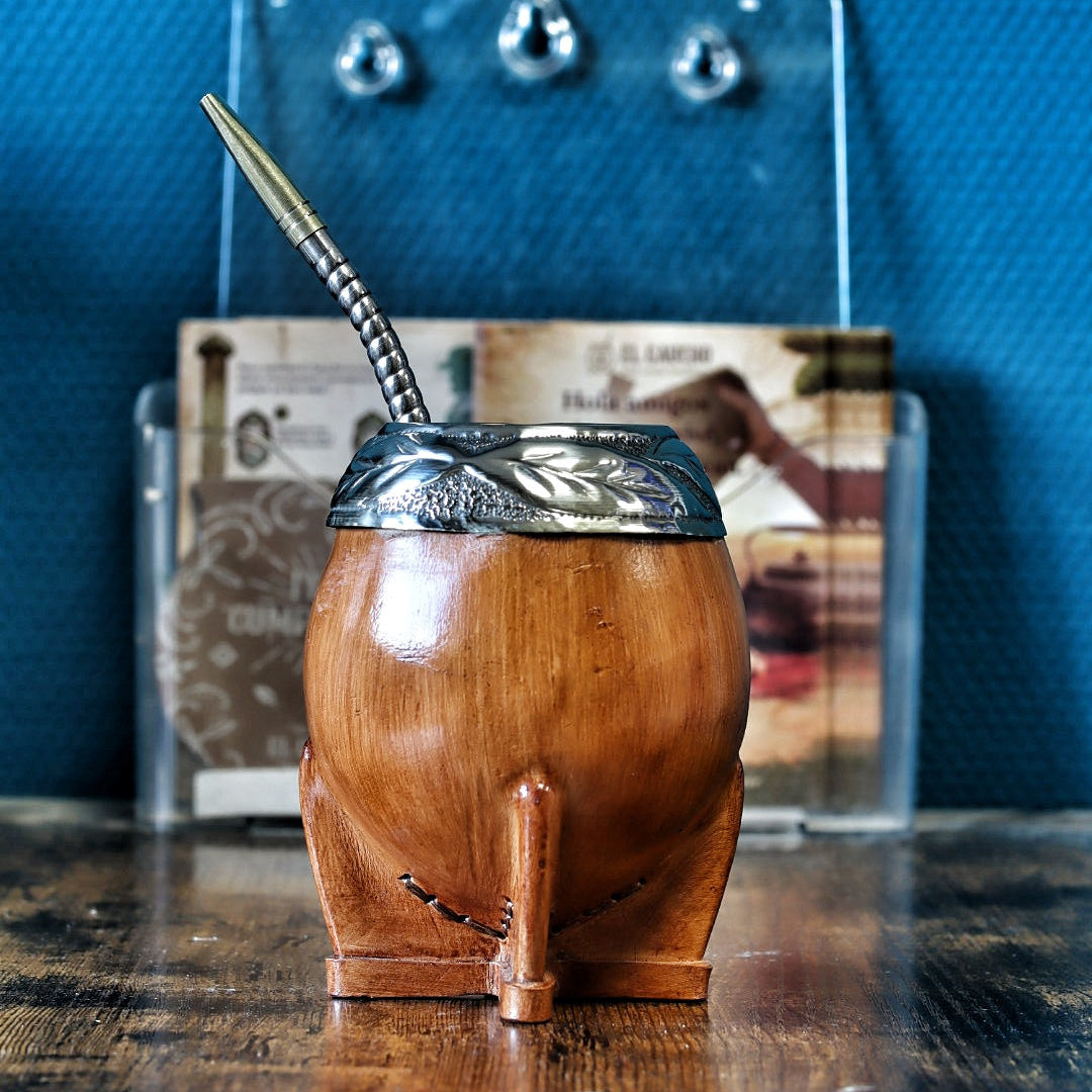 Maté Torpedo Premium Camel Bois — Modèle 7 — aspect bois — vue de face