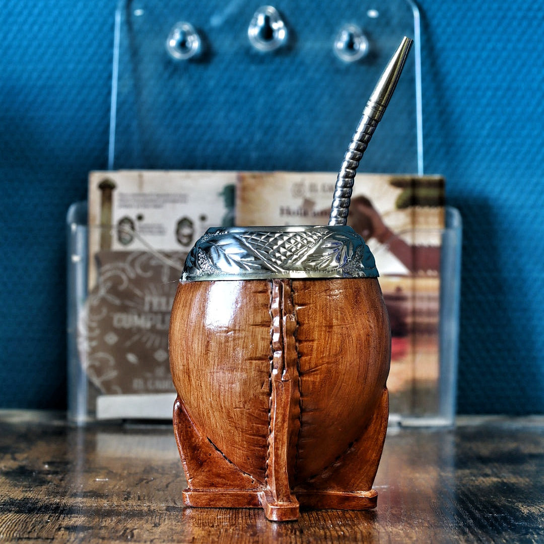 Maté Torpedo Premium Camel Bois — Modèle 8 — aspect bois