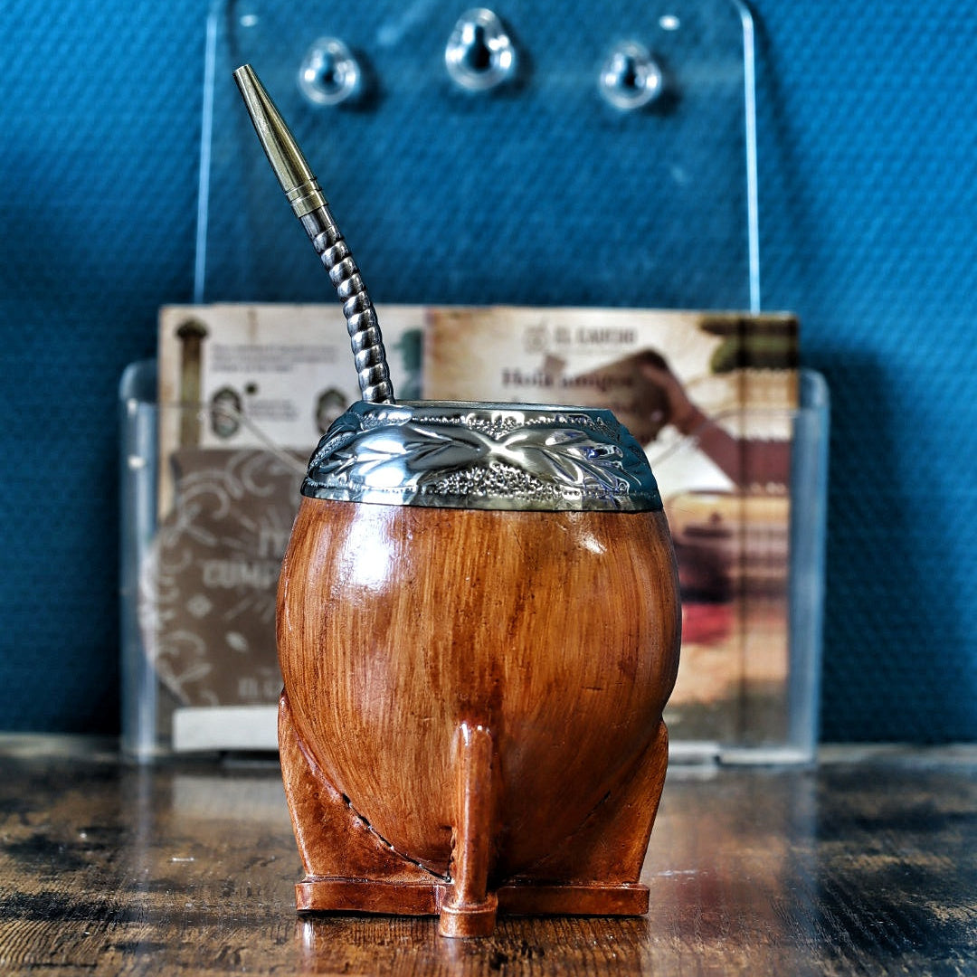 Maté Torpedo Premium Camel Bois — Modèle 8 — aspect bois — vue de face