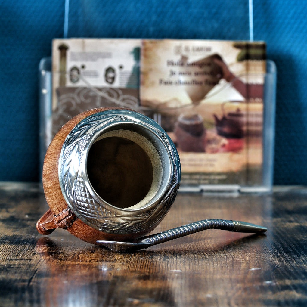 Maté Torpedo Premium Camel Bois — Modèle 8 — aspect bois — vue de profil