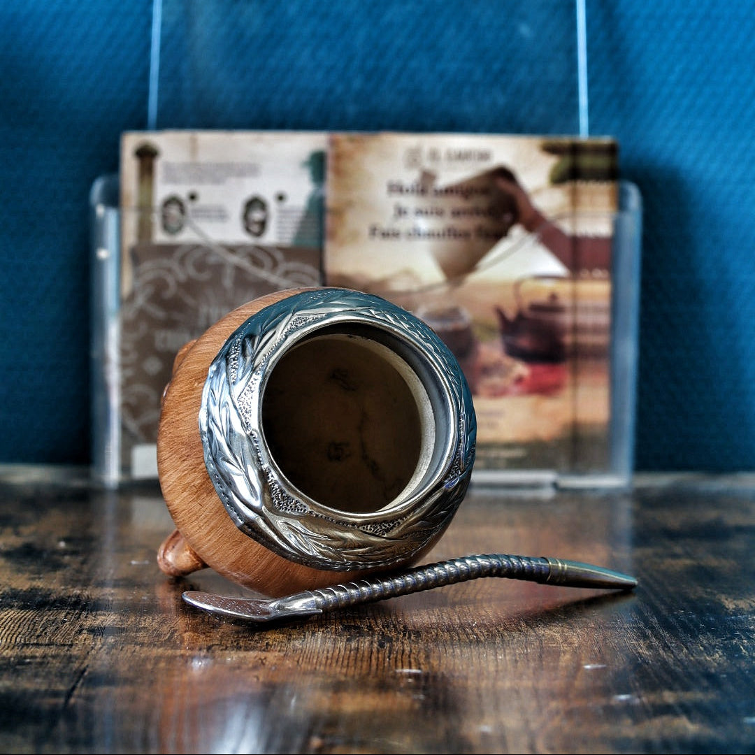 Maté Torpedo Premium Camel Bois — Modèle 1 — aspect bois — vue de profil