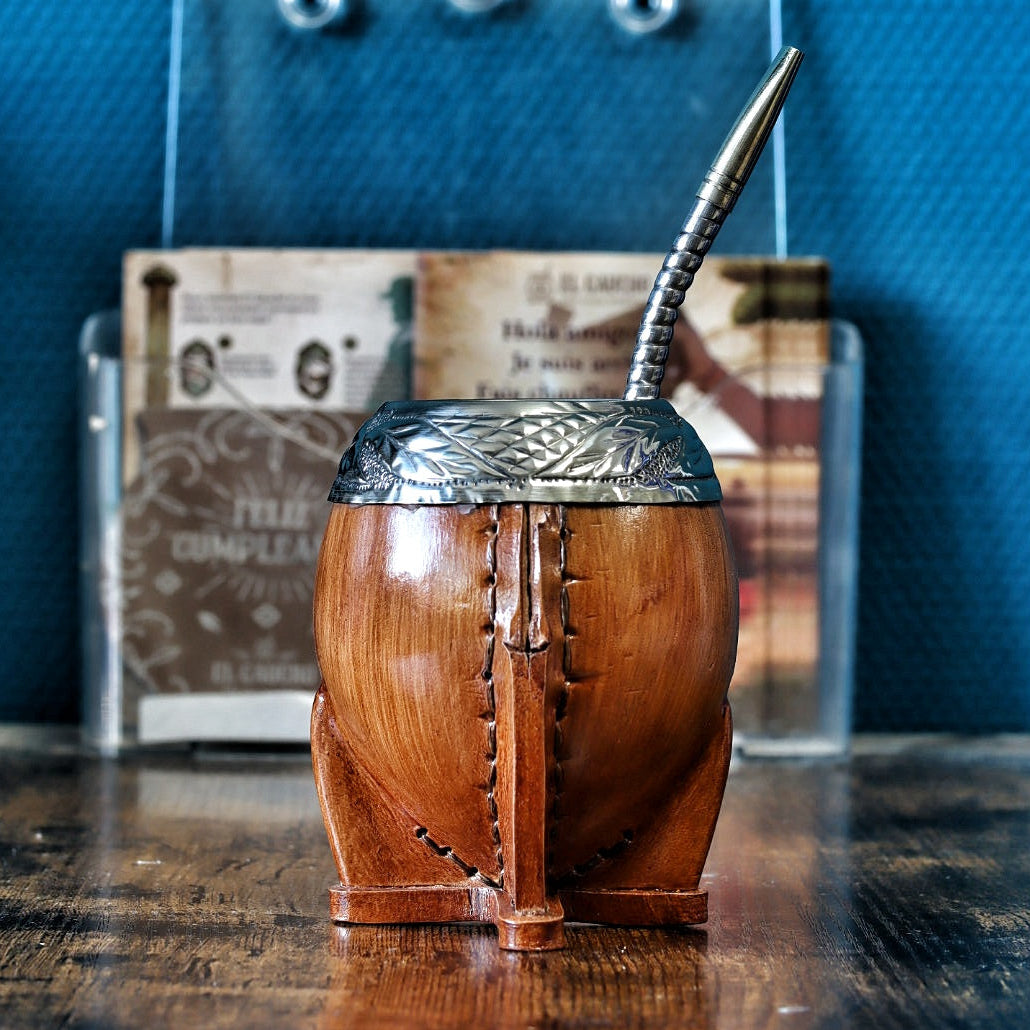 Maté Torpedo Premium Camel Bois — Modèle 2 — aspect bois