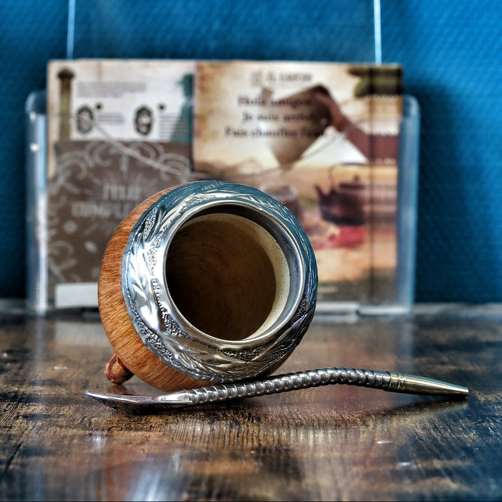 Maté Torpedo Premium Camel Bois — Modèle 2 — aspect bois — vue de profil