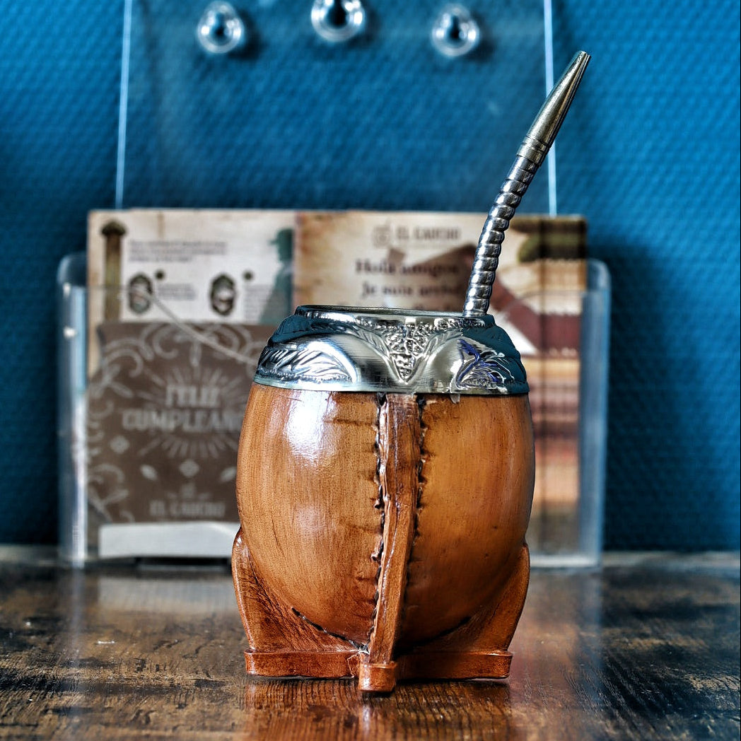 Maté Torpedo Premium Camel Bois — Modèle 3 — aspect bois