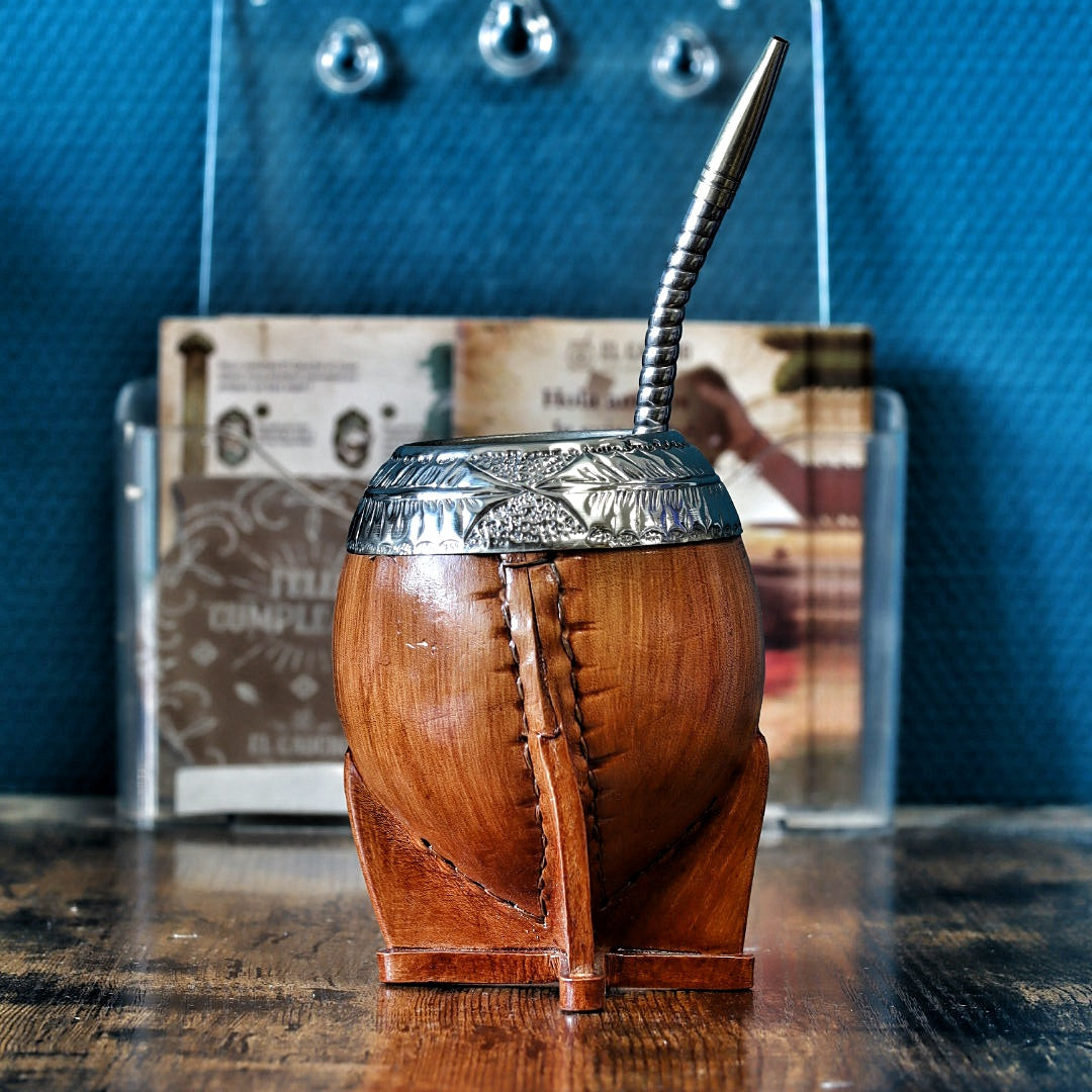 Maté Torpedo Premium Camel Bois — Modèle 4 — aspect bois