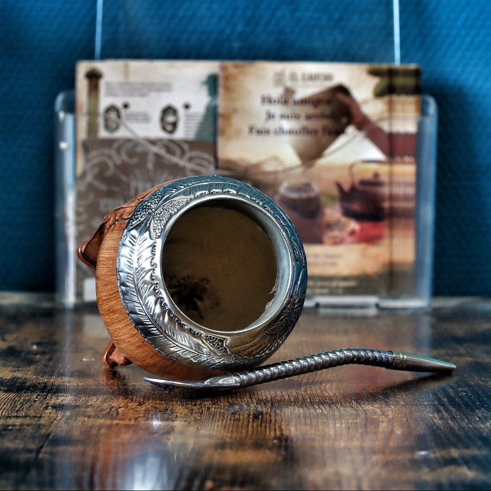 Maté Torpedo Premium Camel Bois — Modèle 4 — aspect bois — vue de profil
