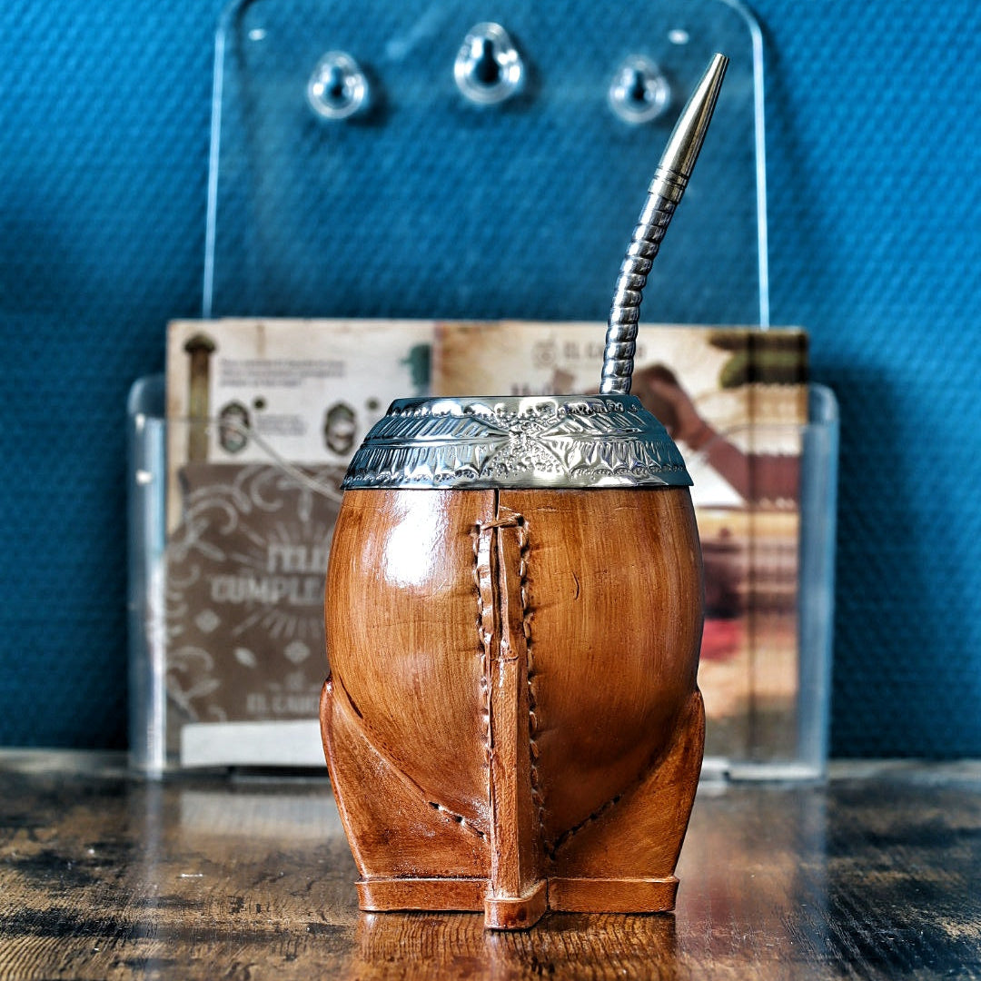 Maté Torpedo Premium Camel Bois — Modèle 5 — aspect bois