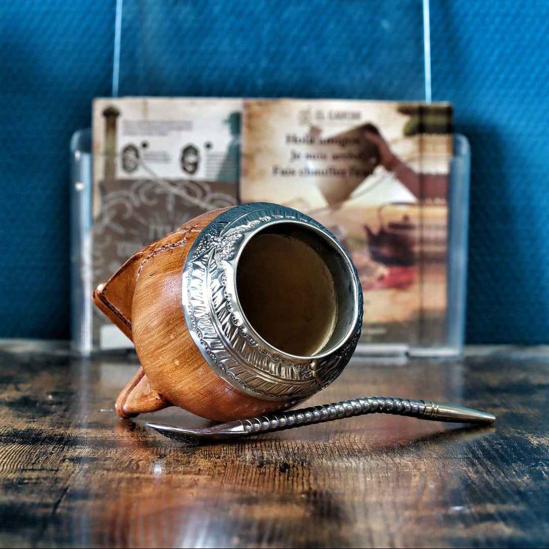 Maté Torpedo Premium Camel Bois — Modèle 5 — aspect bois — vue de profil