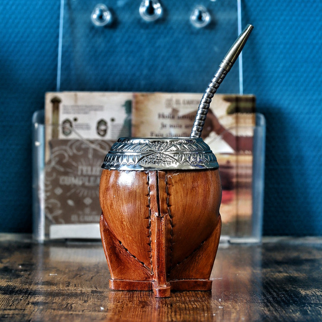 Maté Torpedo Premium Camel Bois — Modèle 6 — aspect bois
