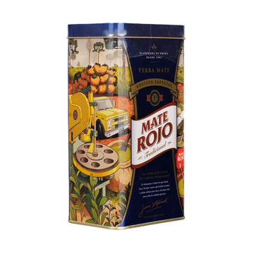 Mate Rojo Traditional Tin Bleue 500g — boîte métal collector édition 30 ans, yerba mate argentine con palo affinée 18 mois