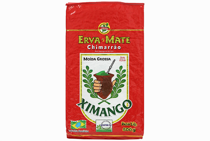 Yerba Mate Ximango Moida Grossa 500g. Une yerba mate brésilienne crémeuse et biscuitée, séchée à la méthode barbacuá. Idéale pour les amateurs de chimarrão.