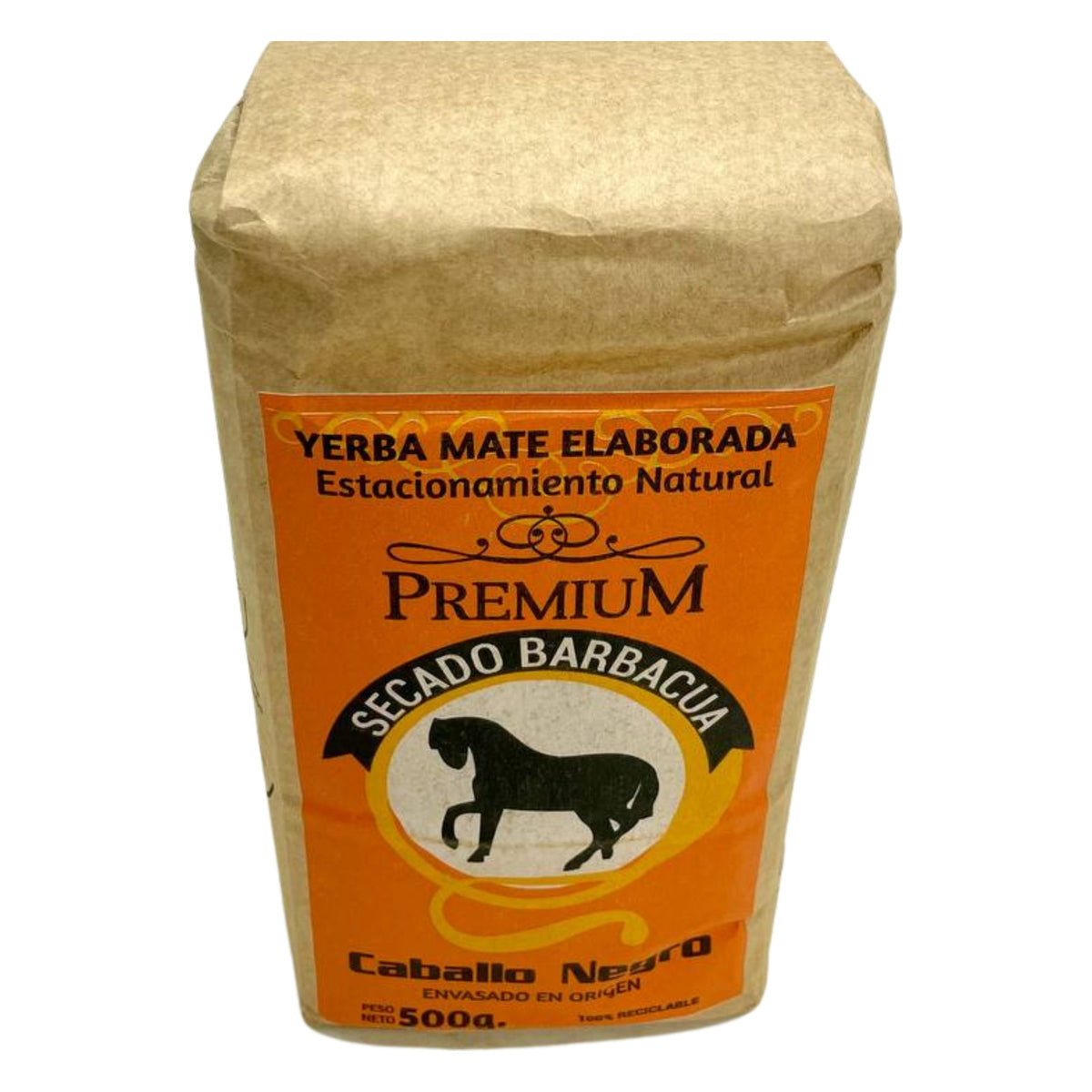 Caballo Negro Premium Barbacuá 500 g, paquet de face