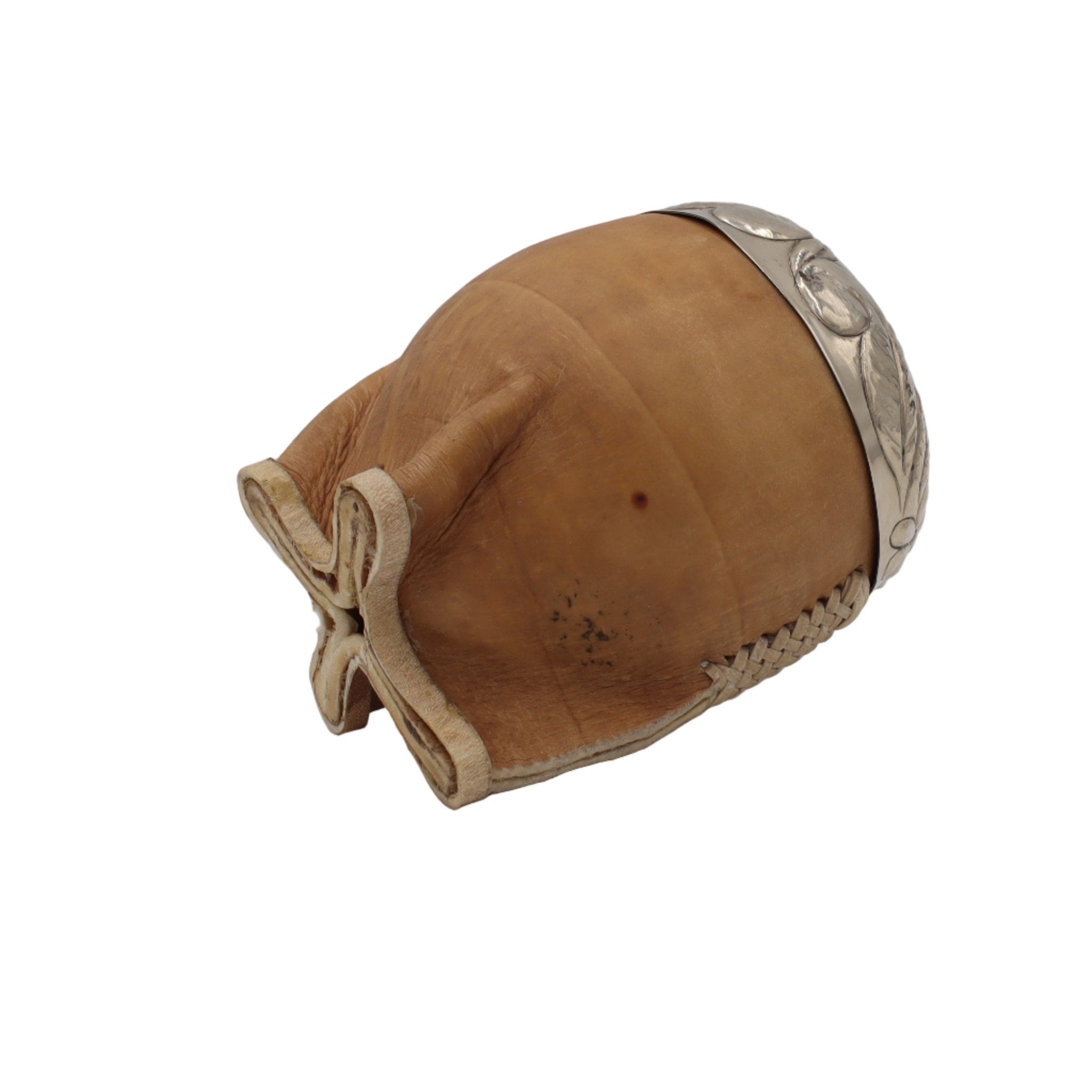 Calebasse à Maté Torpedo "El Gauchito" — Cuir Brut & Virole Ciselée Main - El Gaucho
