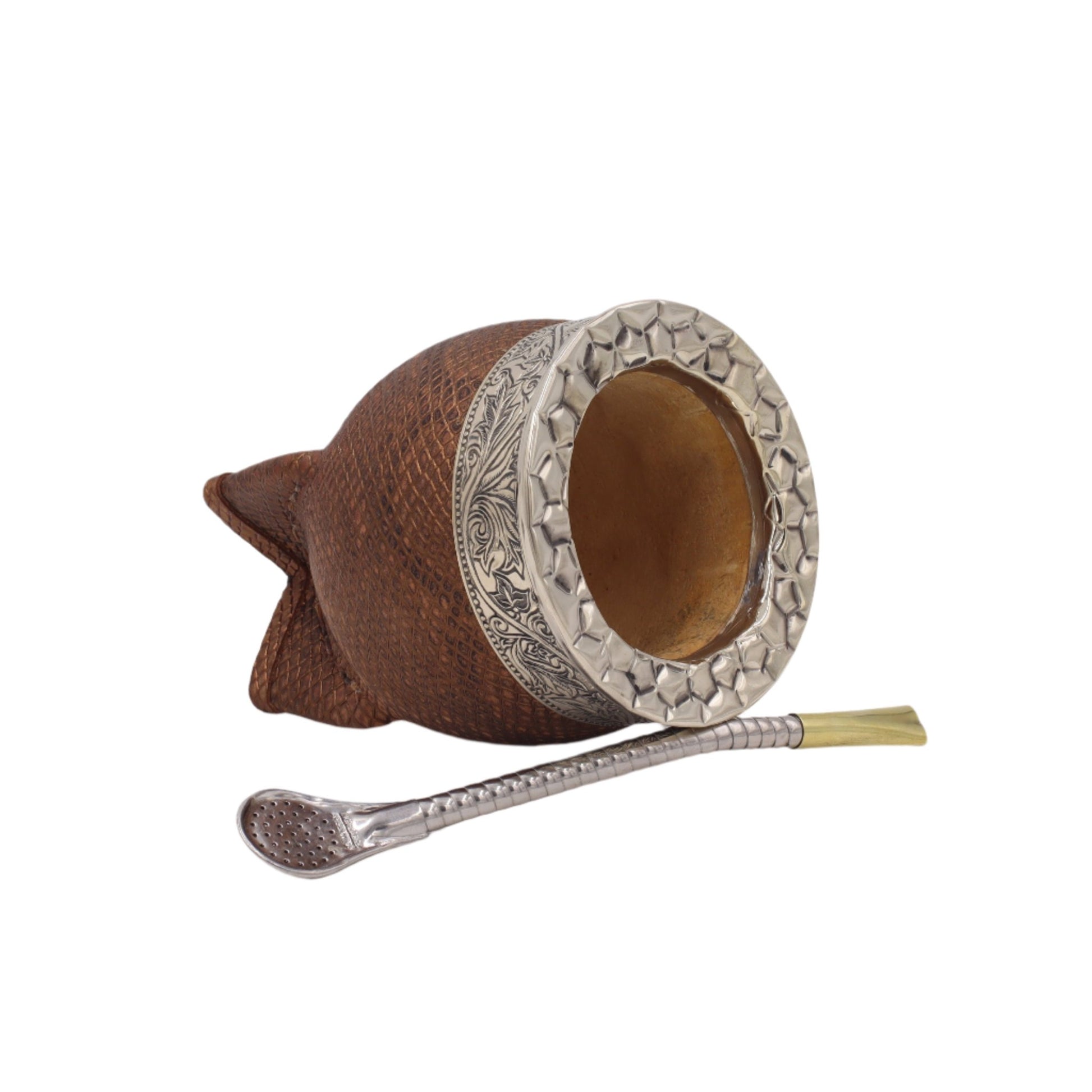 Calebasse Imperial Exotique Effet Serpent - Cuir Embossé - El Gaucho une vraie tradition