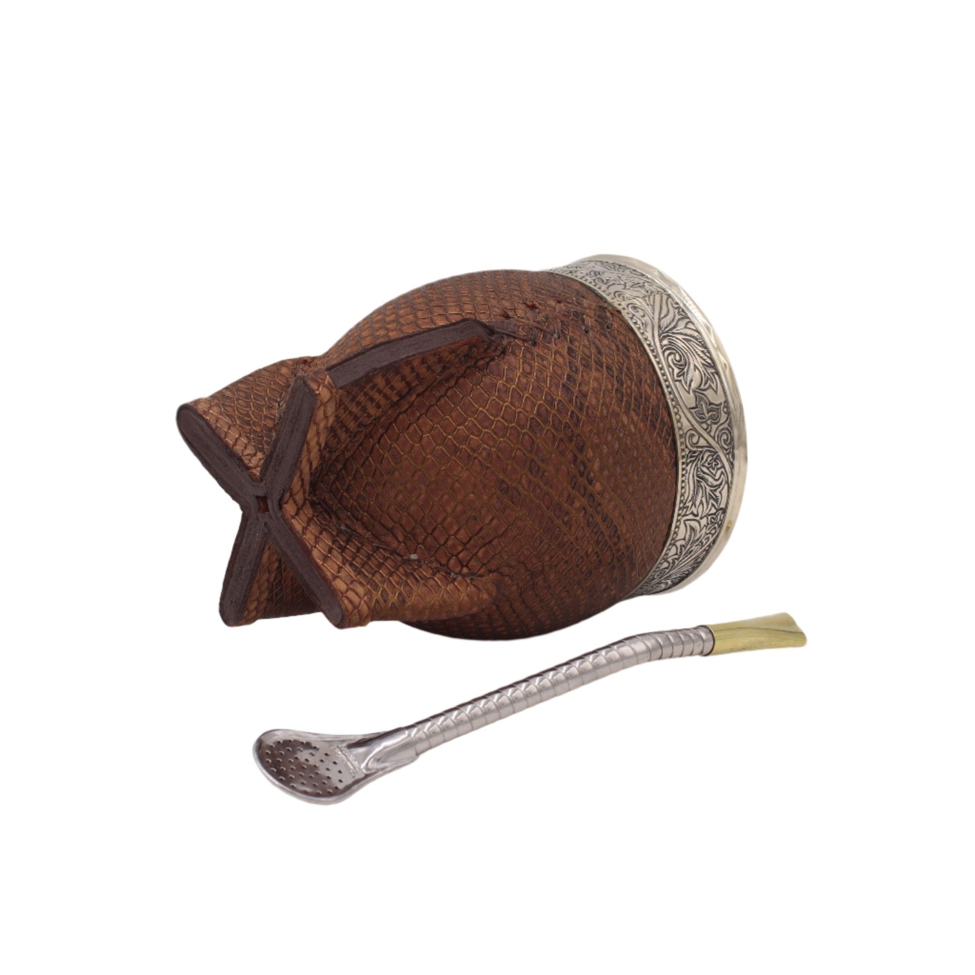 Calebasse Imperial Exotique Effet Serpent - Cuir Embossé - El Gaucho une vraie tradition