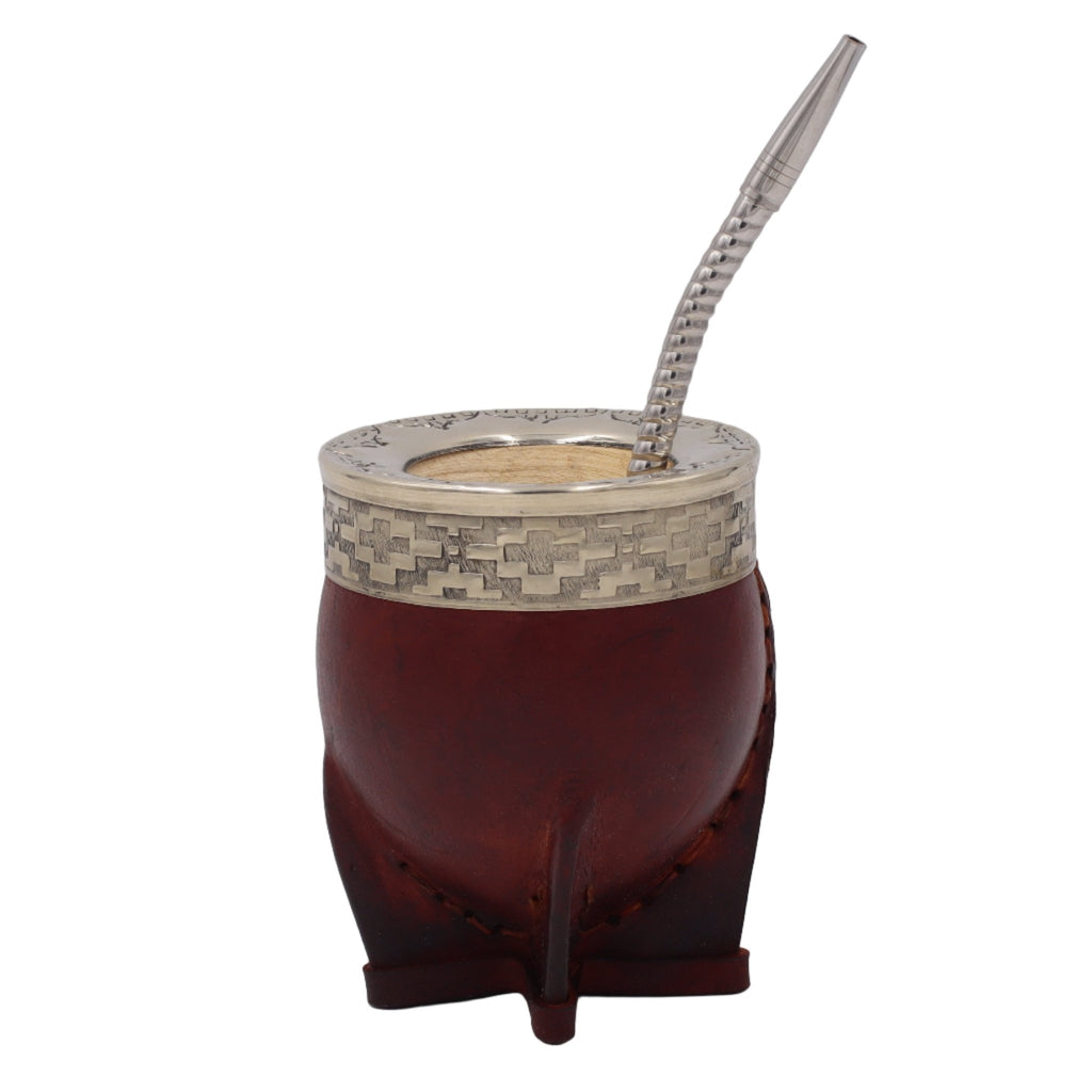 Calebasse Impériale "Classique" — Cuir Bordeaux (250ml) - El Gaucho