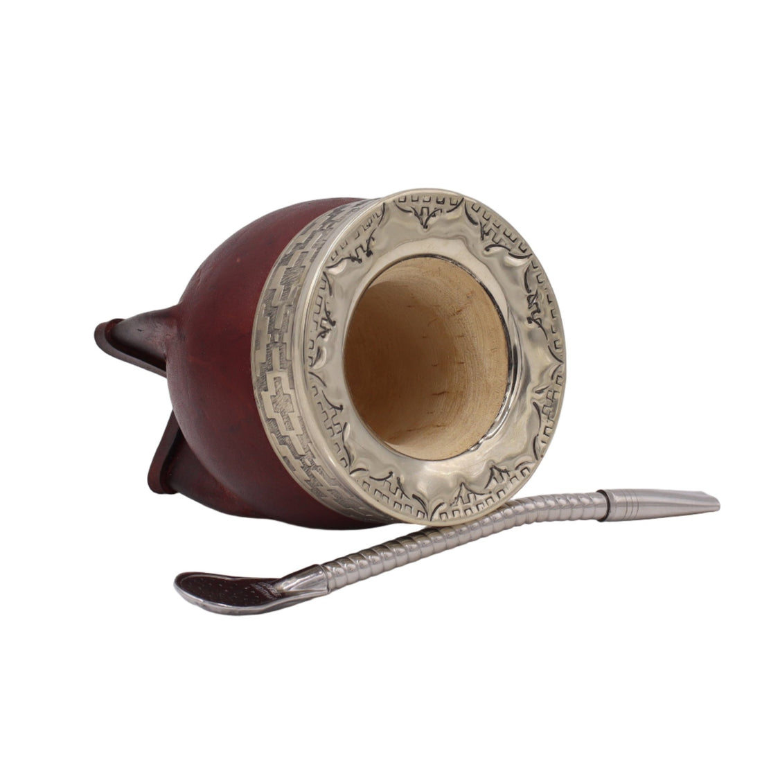 Calebasse Impériale "Classique" — Cuir Bordeaux (250ml) - El Gaucho