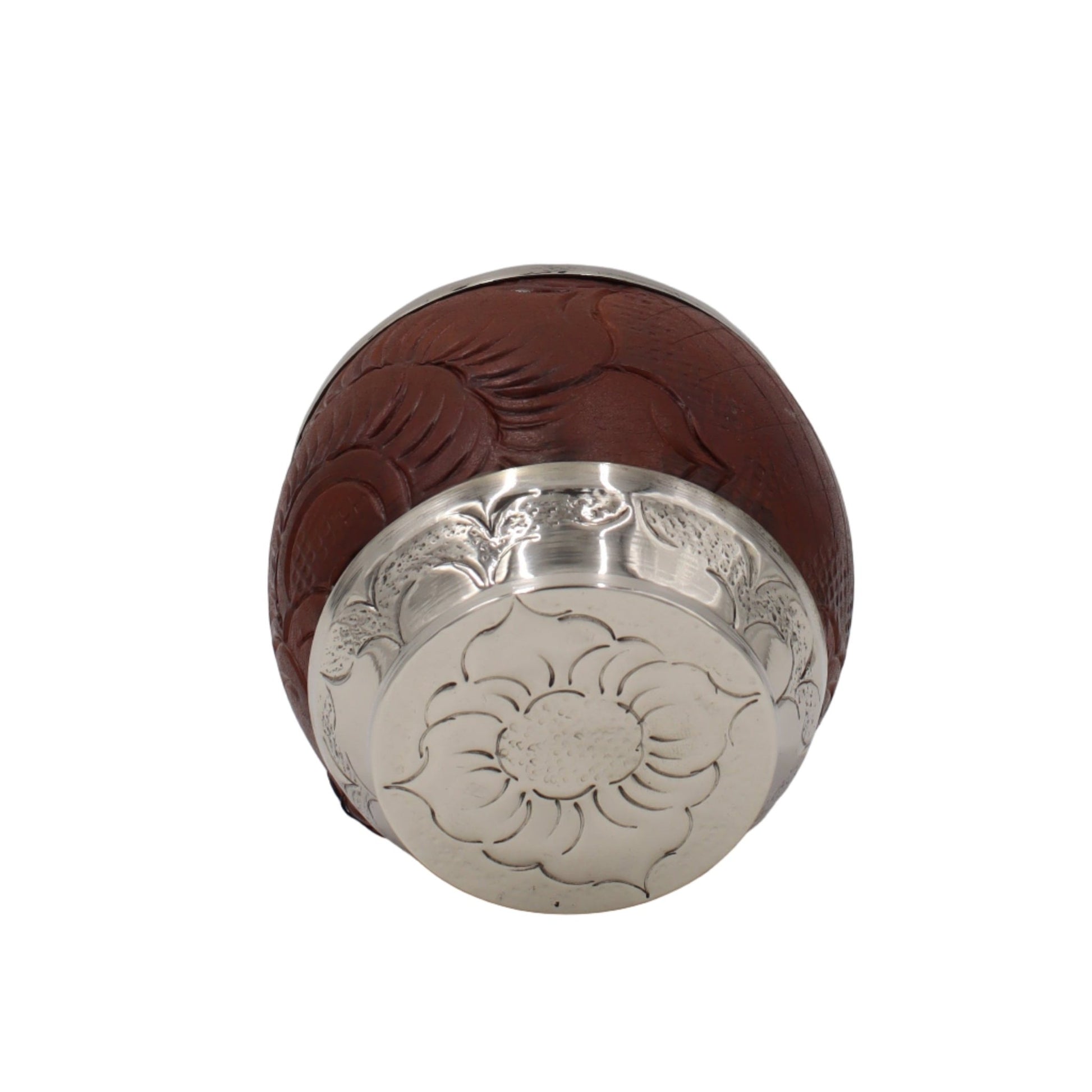 Calebasse Torpedo Maître Collection - Cuir Gravé & Alpaca Artisanal - El Gaucho