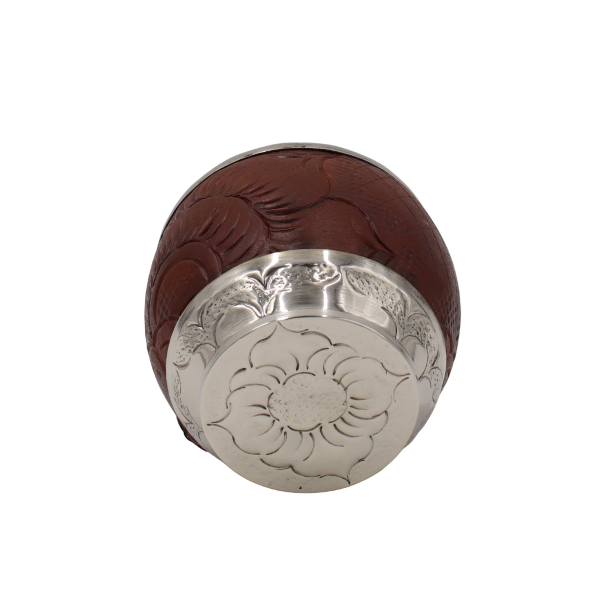 Calebasse Torpedo Maître Collection - Cuir Gravé & Alpaca Artisanal - El Gaucho