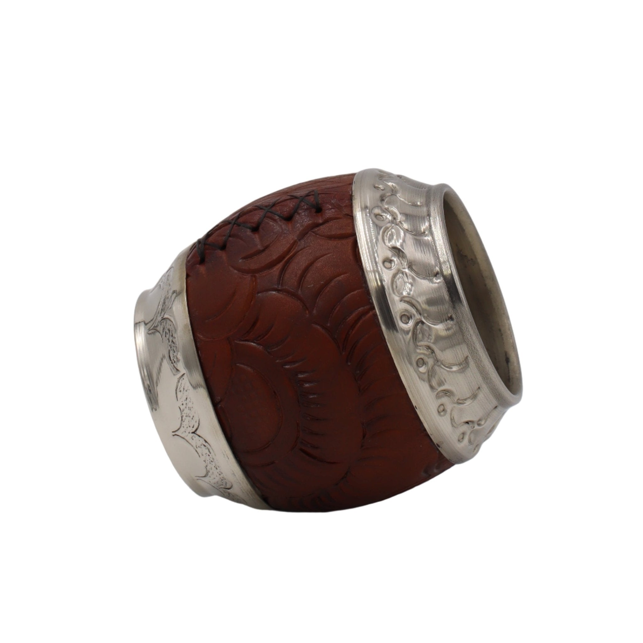 Calebasse Torpedo Maître Collection - Cuir Gravé & Alpaca Artisanal - El Gaucho