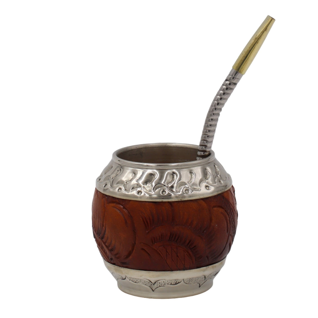 Calebasse Torpedo Maître - Cuir Gravé & Alpaca - Édition Limitée - El Gaucho