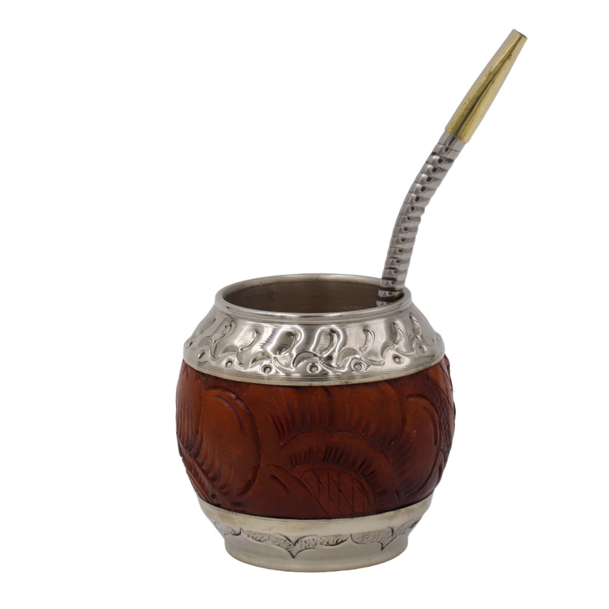 Calebasse Torpedo Maître - Cuir Gravé & Alpaca - Édition Limitée - El Gaucho